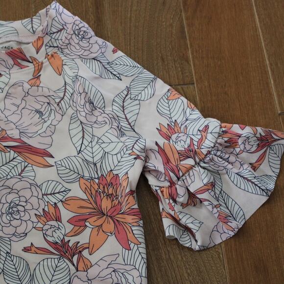 Janie and Jack Short Ruffle Sleeve Floral Rash Guard Bathing Suit Swim Top 8 - Picture 3 of 5